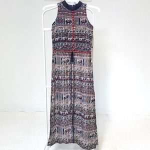Vintage 90s Anthropologie XS Print Tunic Crop Top